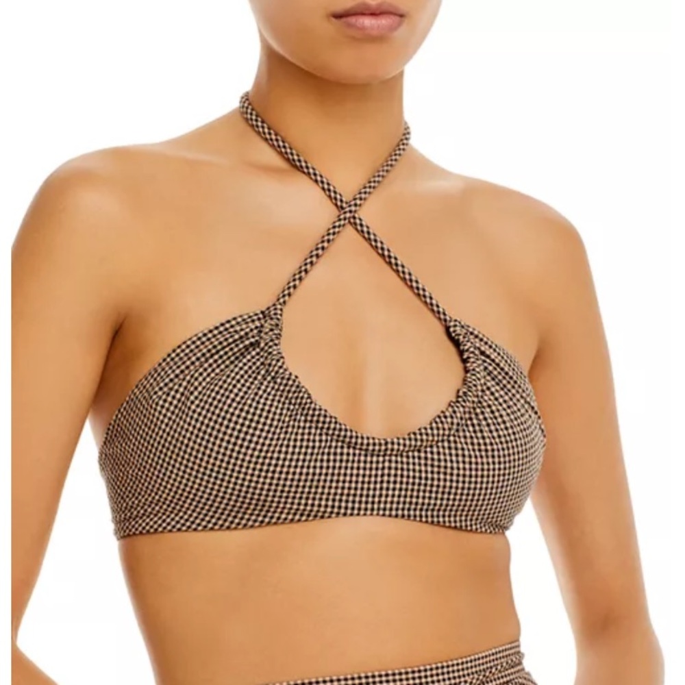 NWT Proenza Schouler White Label Cropped Gingham Halter Bralette